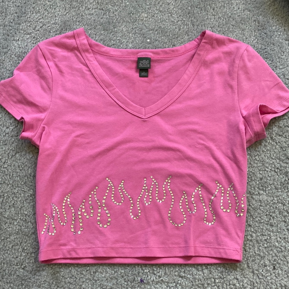 pink crop top